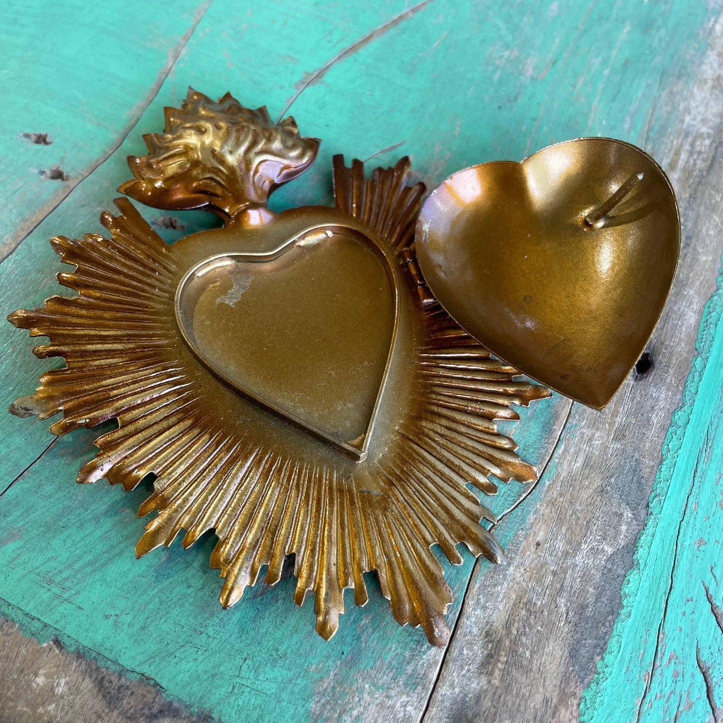 Flaming Sacred Gold Heart