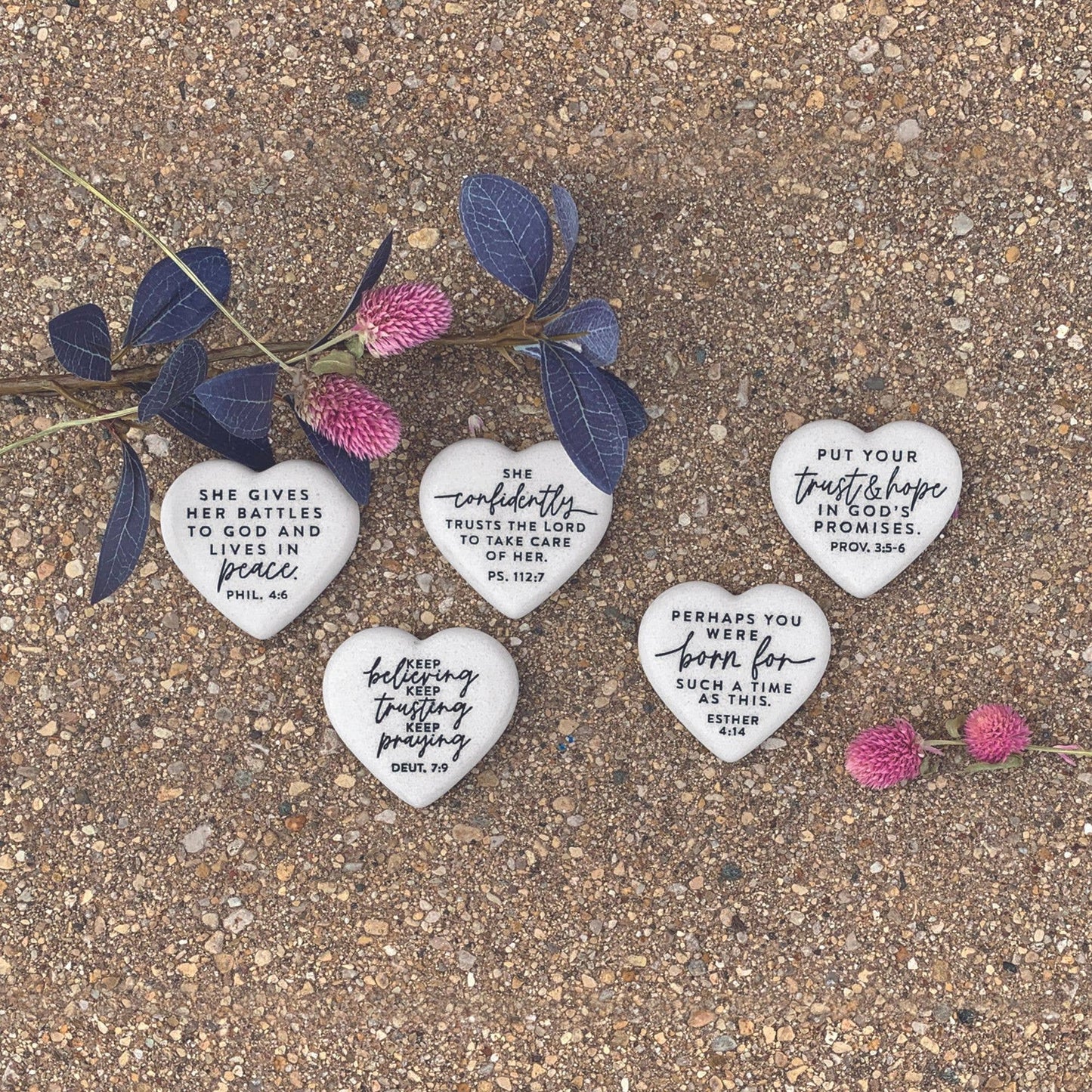 Scripture Stone Hope Hearts Believing - Heart Stone