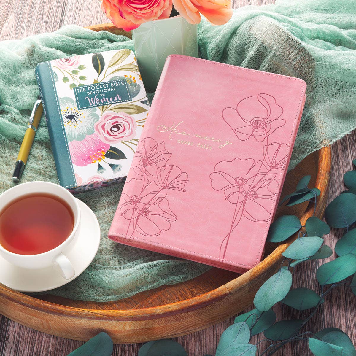 Journal Zip Pink His Mercy Never Fails