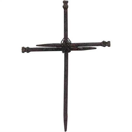 8.5" Three Large Metal Nail Wall Cross