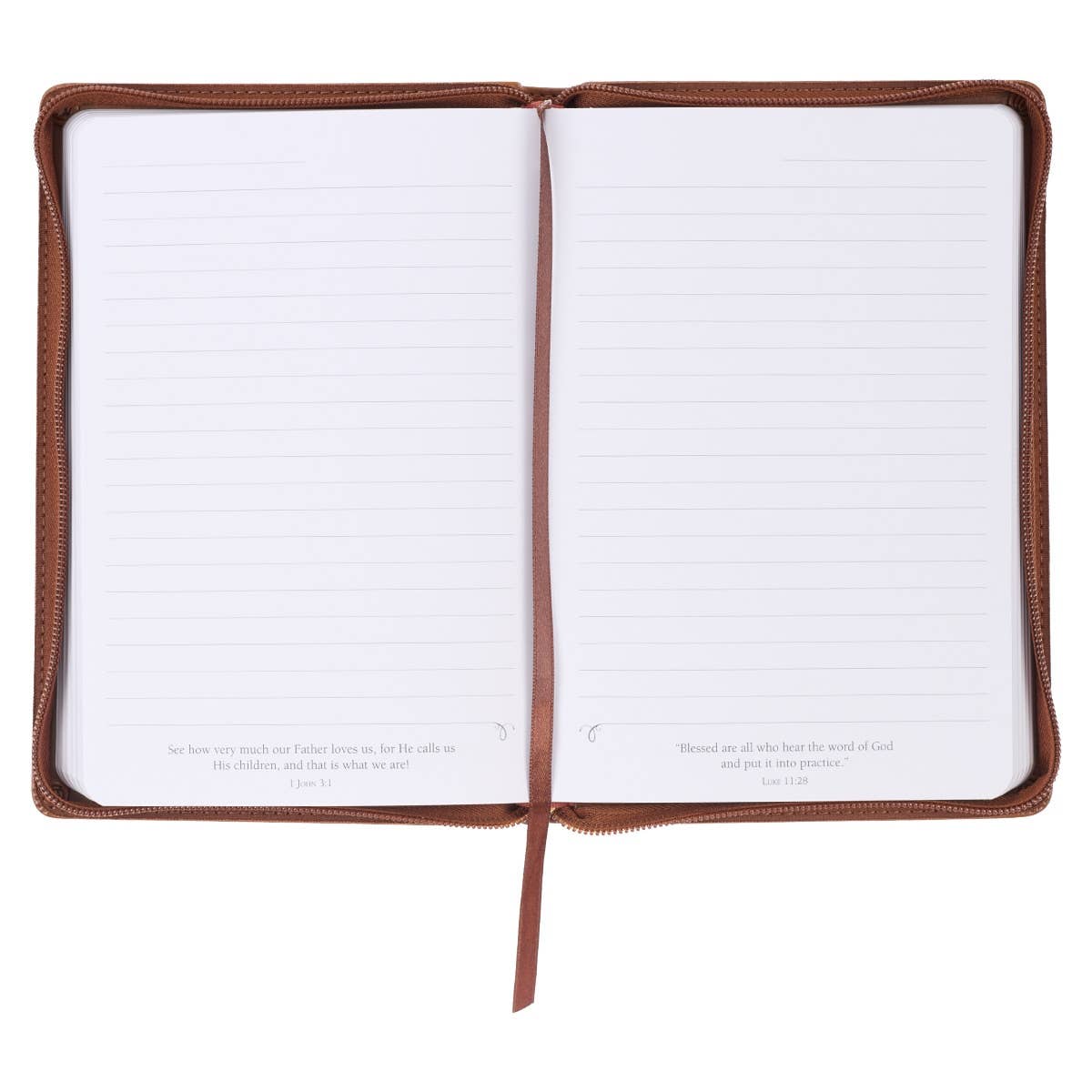 Journal Zip Brown Strong & Courageous Josh. 1:9