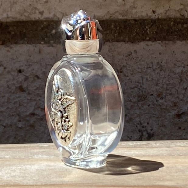 St. Michael Holy Bottle w/Rose Top 2.5"