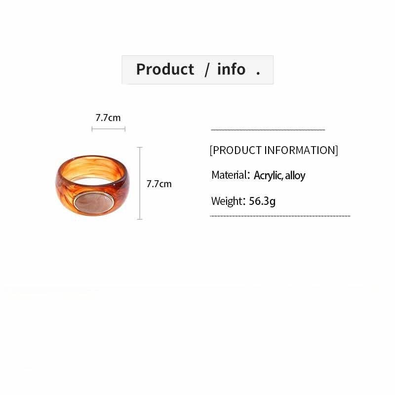 Beige-Dark Coffee Vintage Acrylic Oval Ombré Bangle