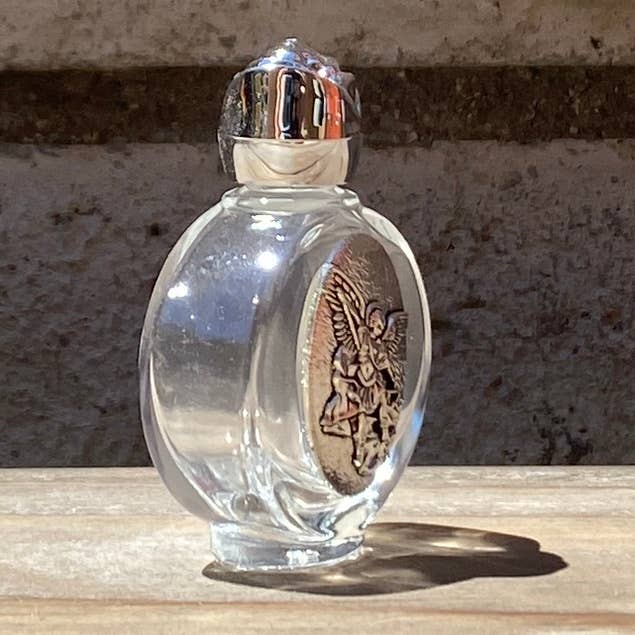 St. Michael Holy Bottle w/Rose Top 2.5"