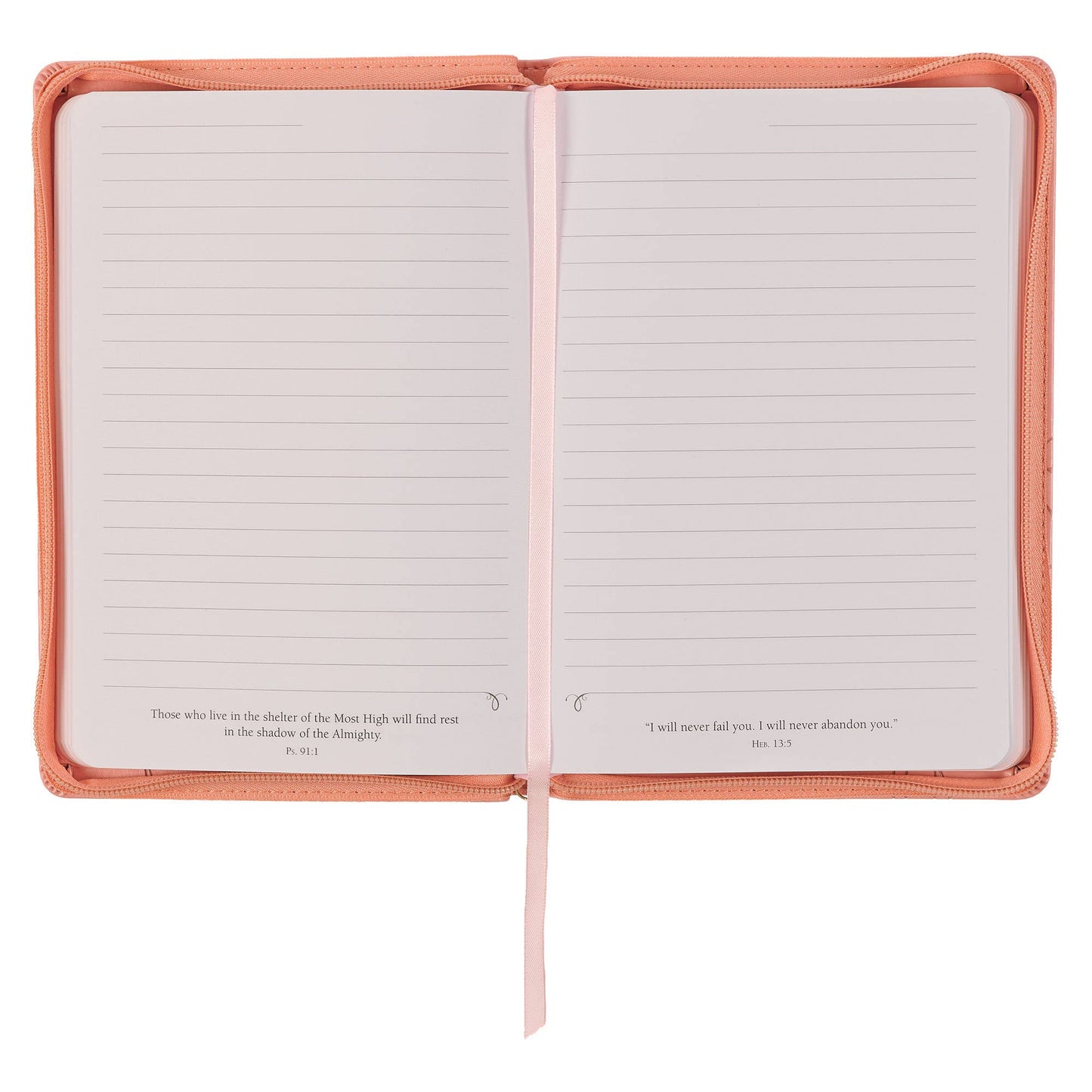 Journal Zip Pink His Mercy Never Fails