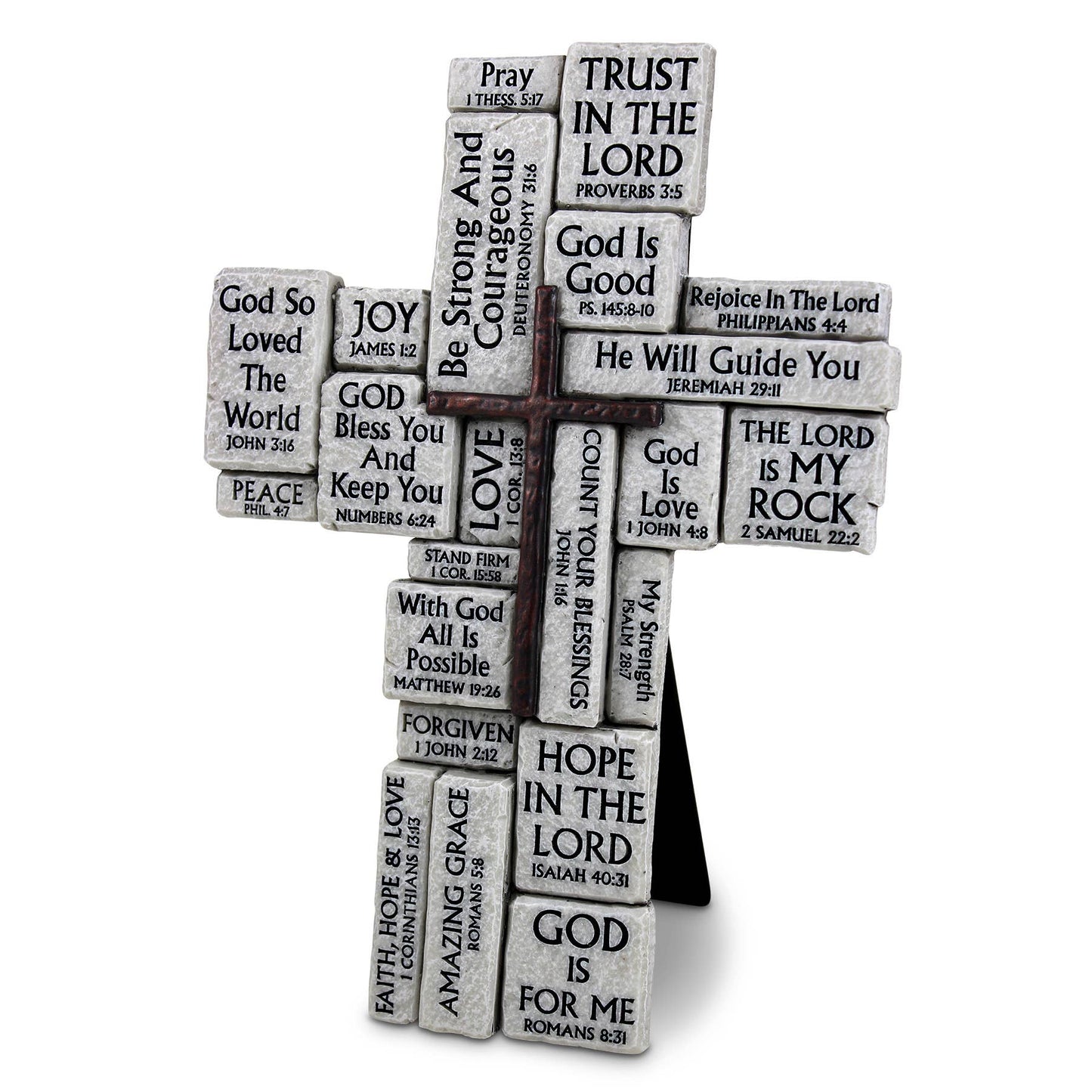 Tabletop Cross Stacked Stones