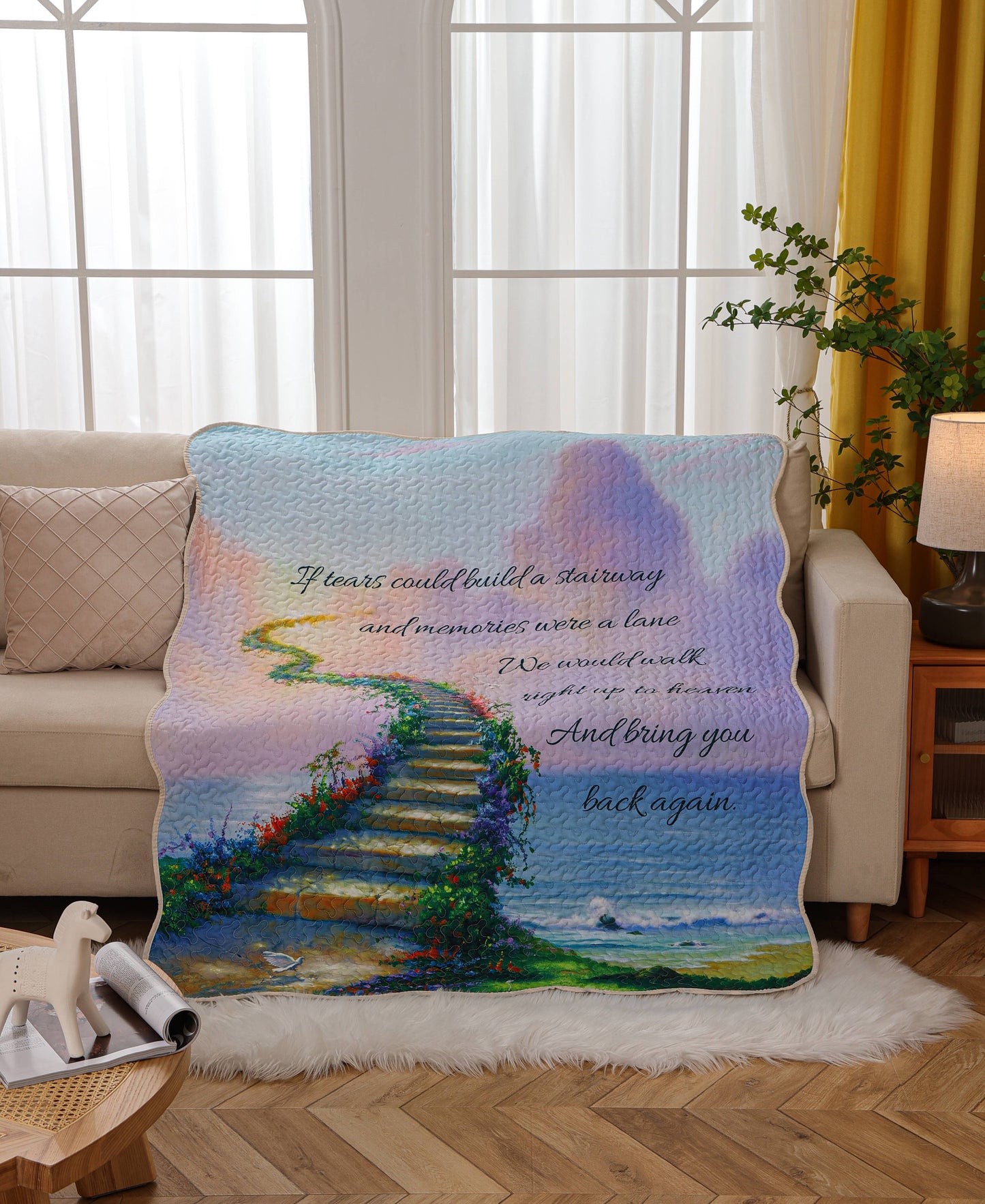 "Stairway to Heaven" Inspirational Quilted Throw