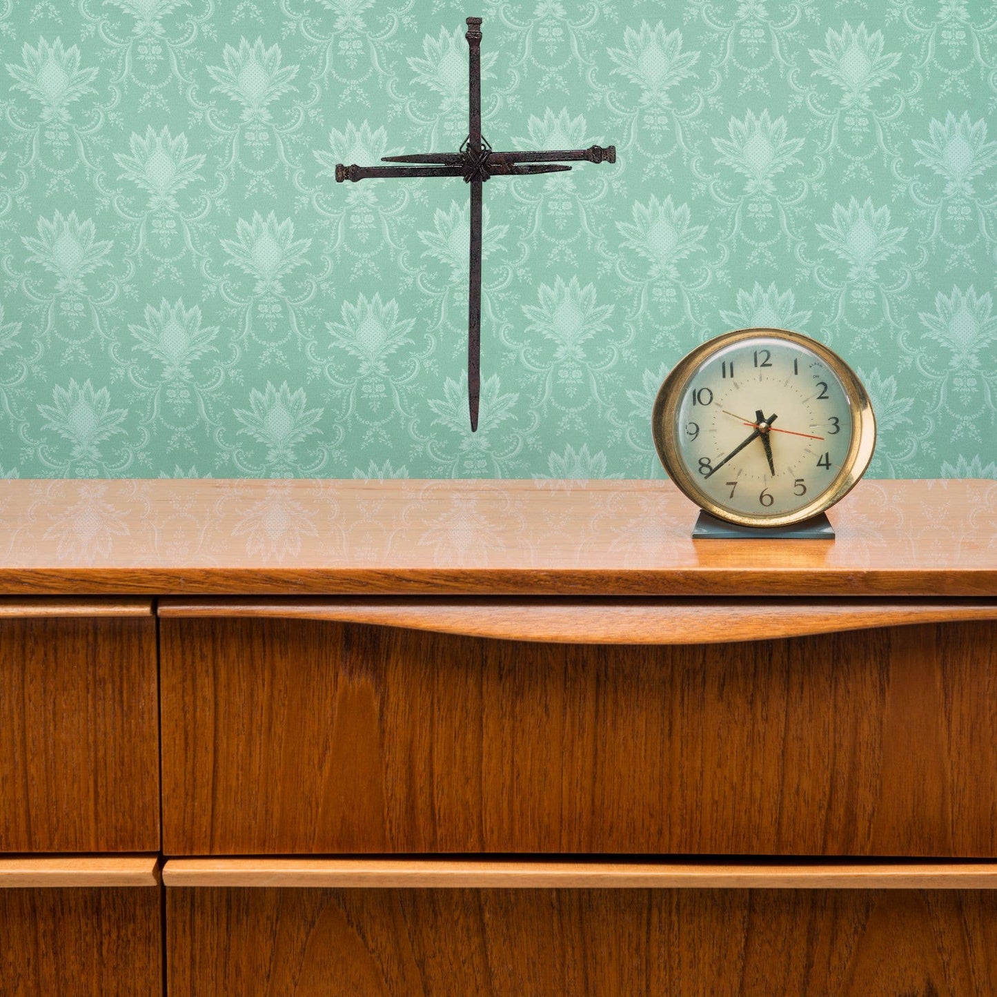 8.5" Three Large Metal Nail Wall Cross