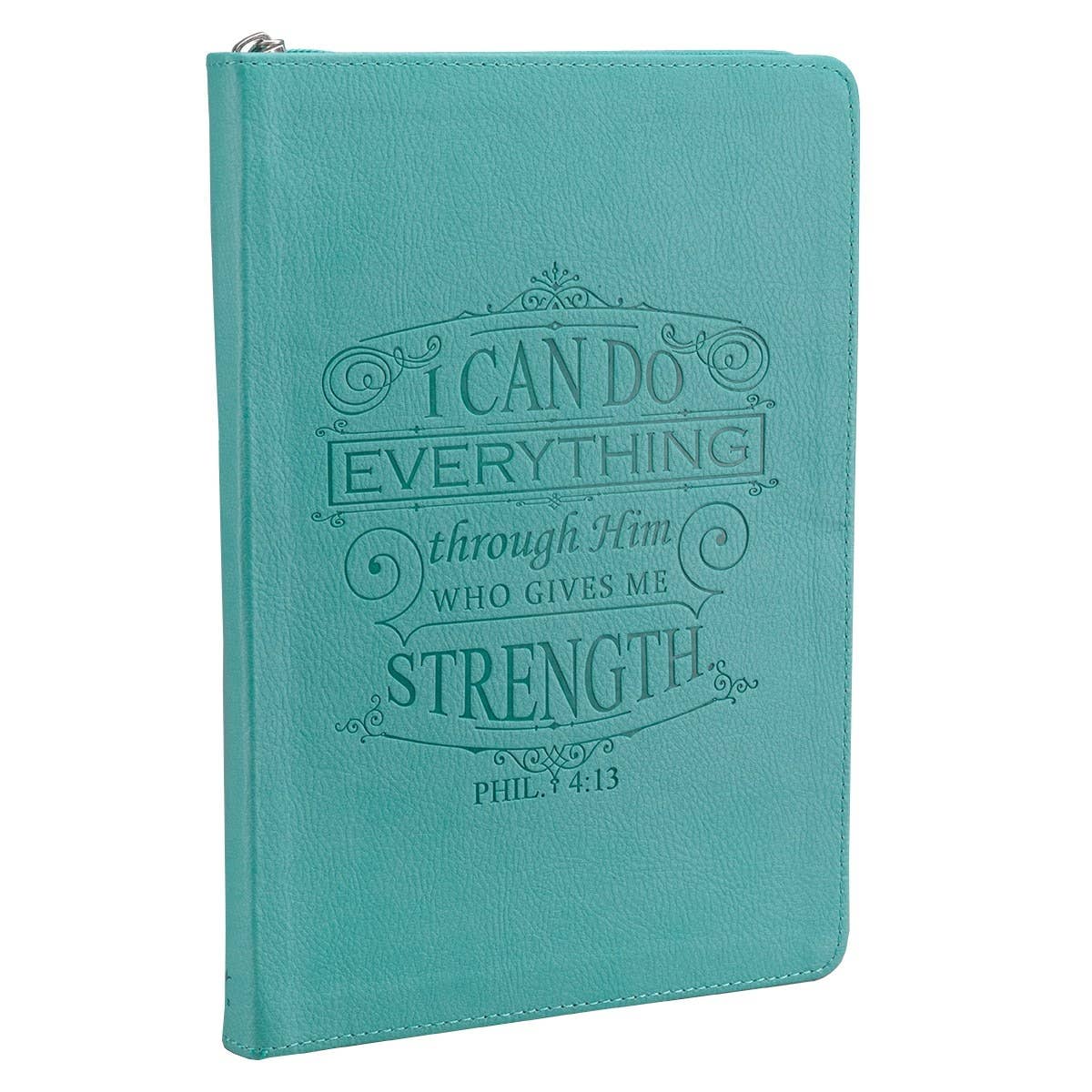 Journal Zip Teal I Can Do Everything Phil. 4:13