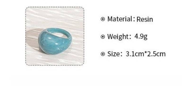 Deep Coffee Vintage Candy Resin Oval Geometric Ring