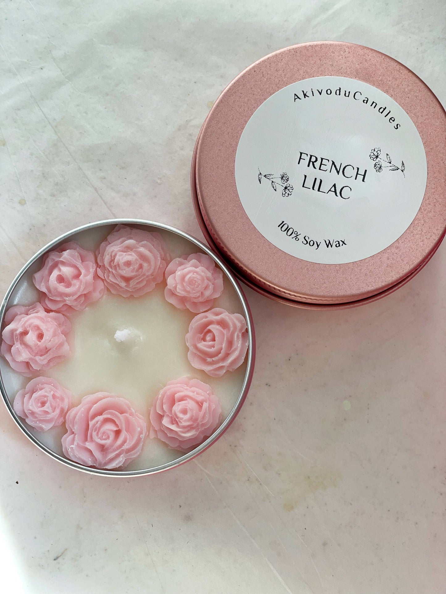 Floral Mini Candles 2 oz - Floral Scent: Pink