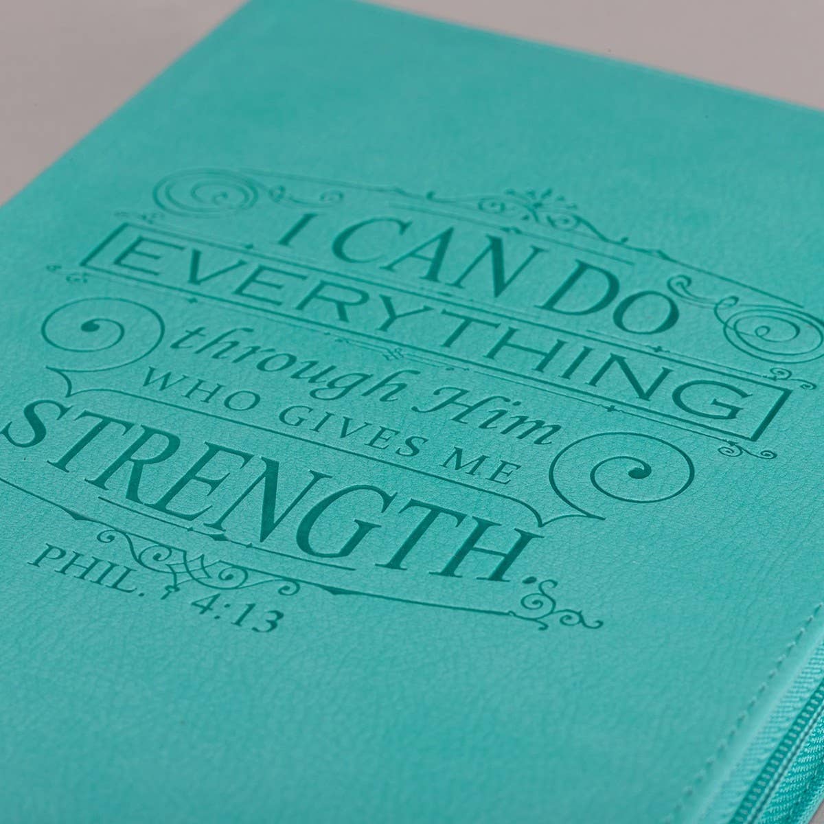 Journal Zip Teal I Can Do Everything Phil. 4:13