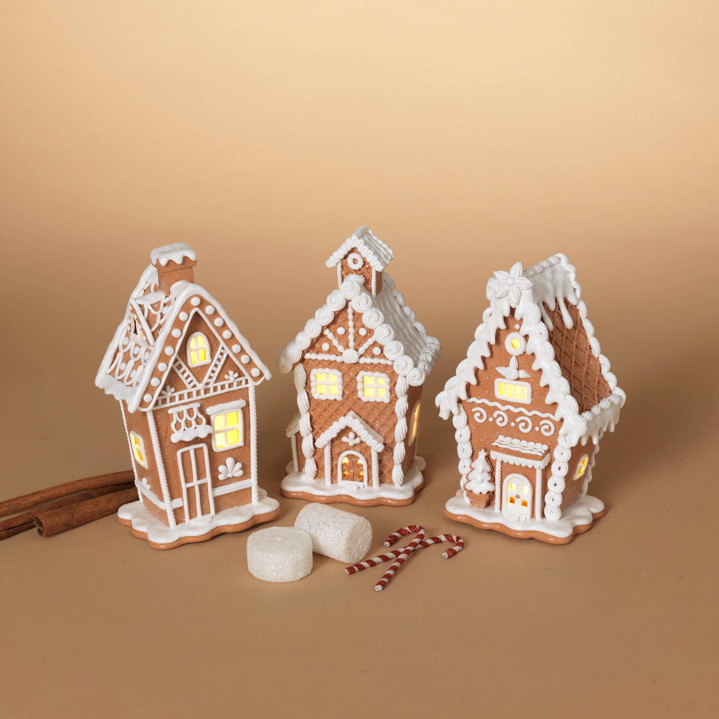 Gingerbread house 7"H B/O Lighted