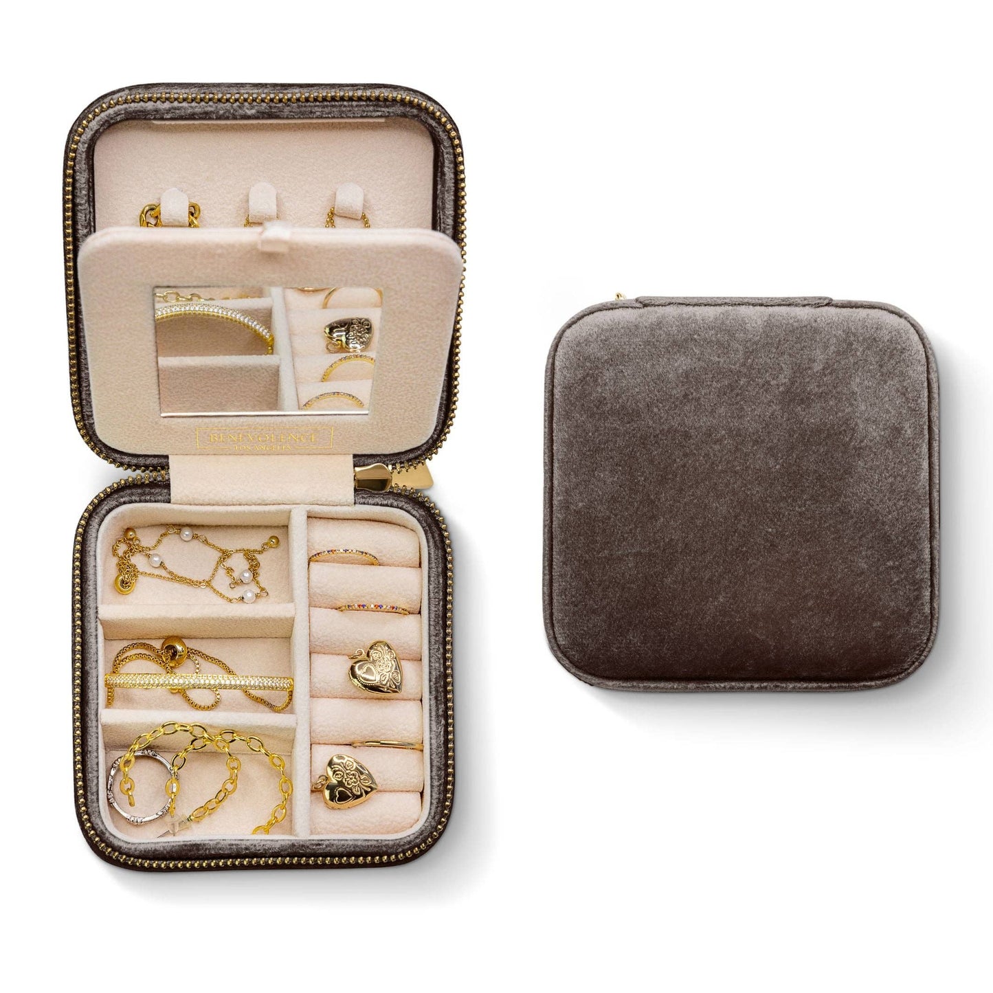 Pink Velvet Square Jewelry Box