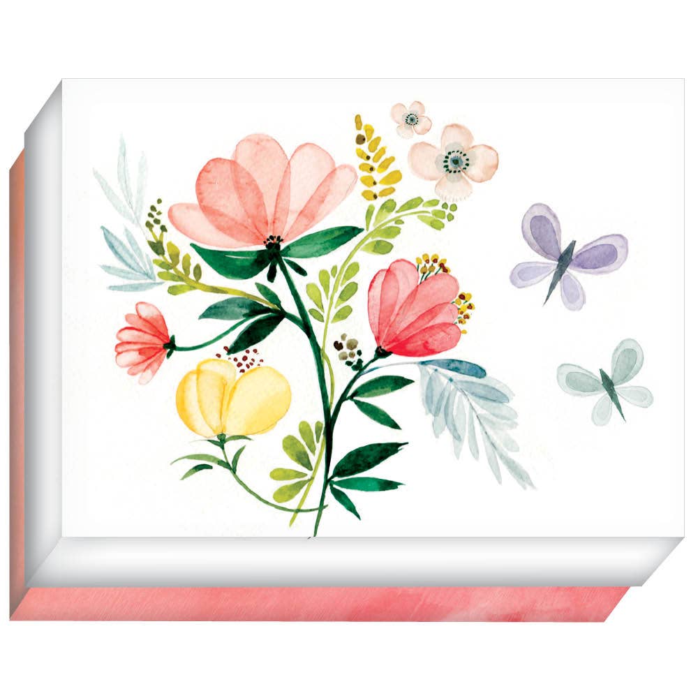 Butterfly Floral Blank Note Cards