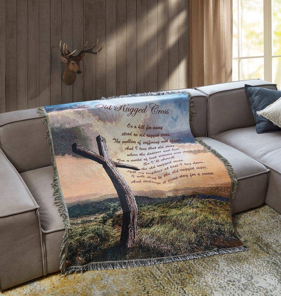 "Old Rugged Cross" Woven Tapestry Throw
