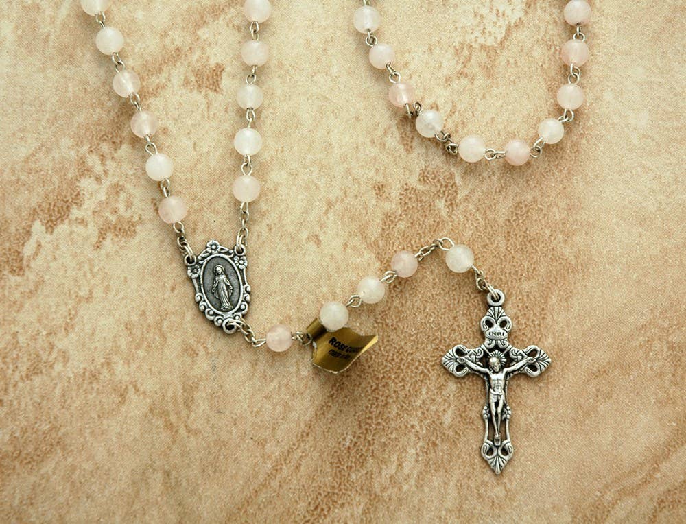 Rose Quartz Italian Rosary