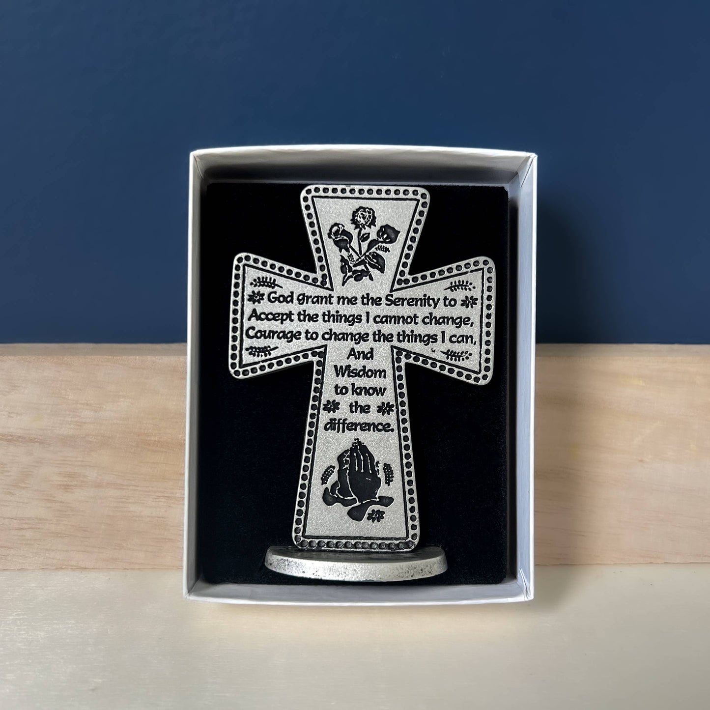 Mini Standing Cross Serenity Prayer