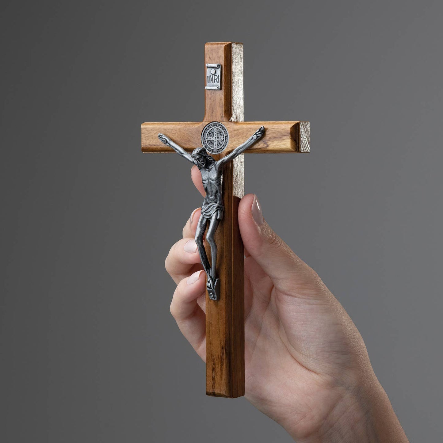 St. Benedict Wooden Wall Cross 7.5"