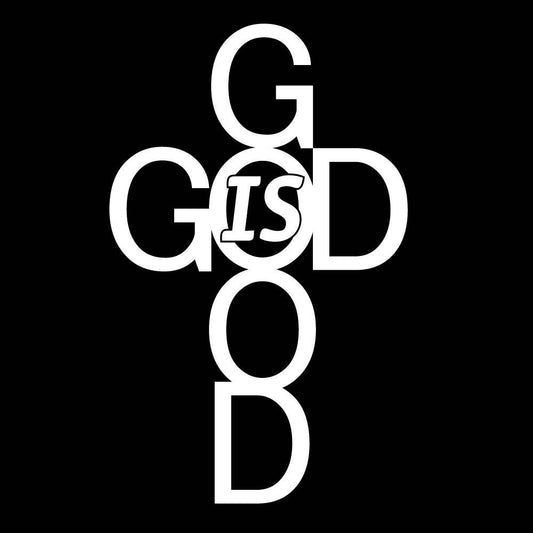 God is Good Transfer Decal Sticker # 1609: White / 4" x 4"