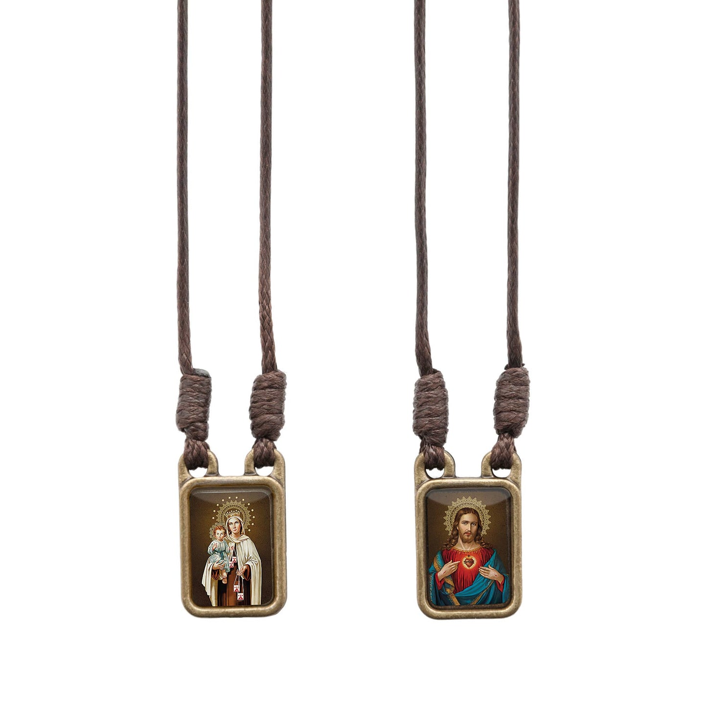 Scapular Sacred Heart of Jesus Bronze Resin