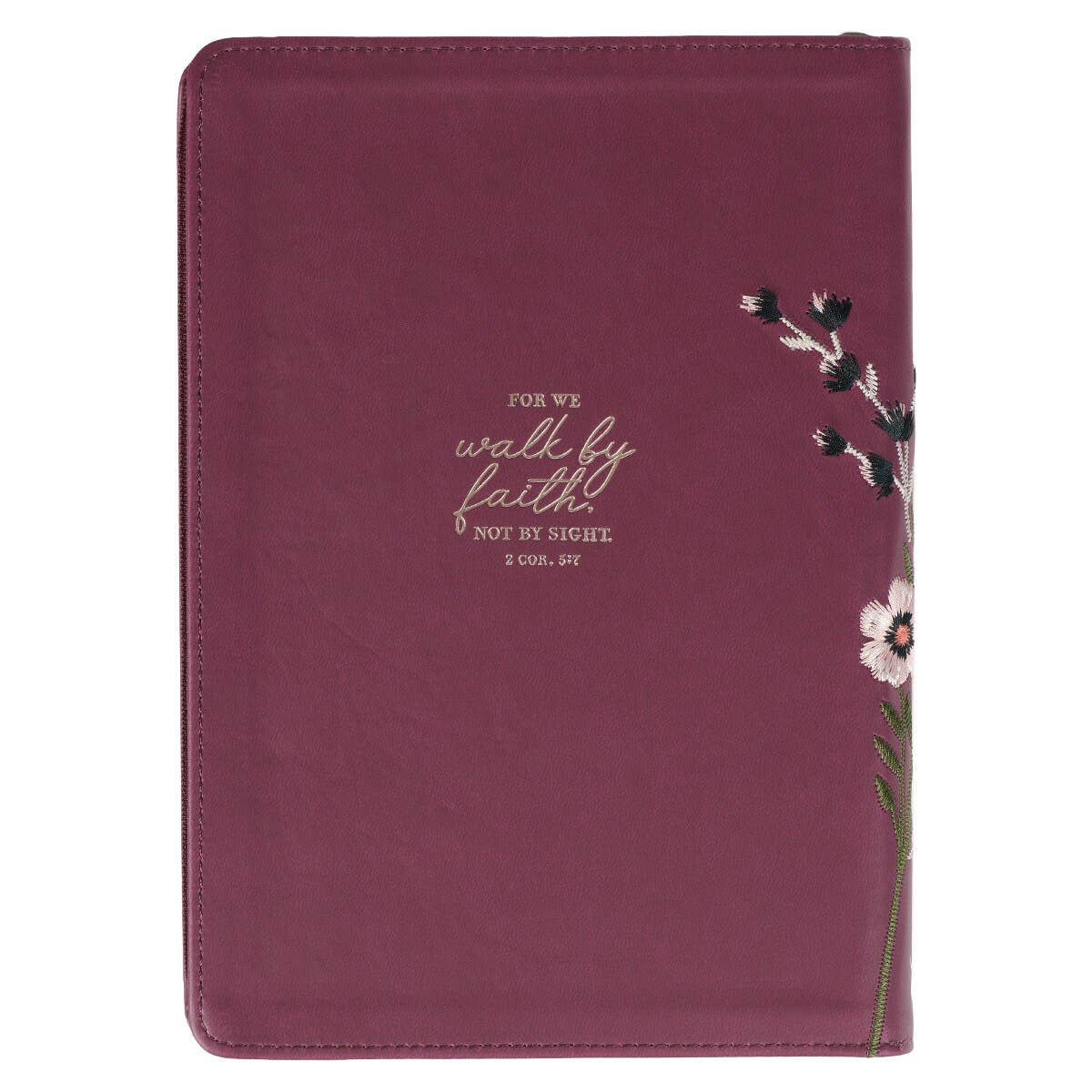 Journal Zip Embroidered Walk by Faith 2 Cor. 5:7