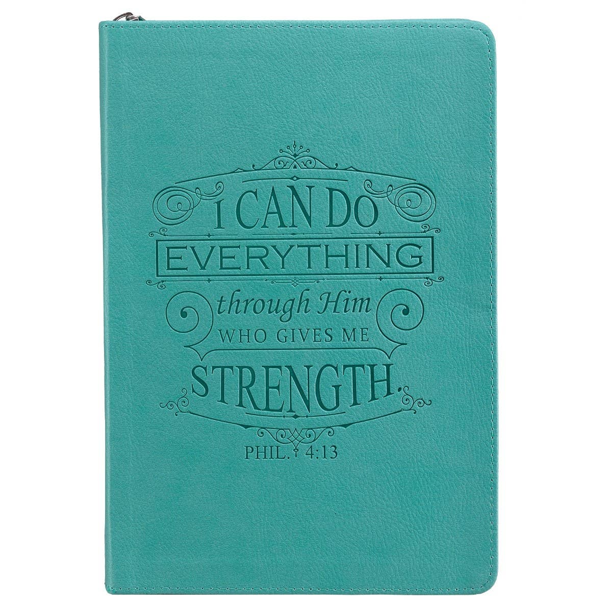 Journal Zip Teal I Can Do Everything Phil. 4:13