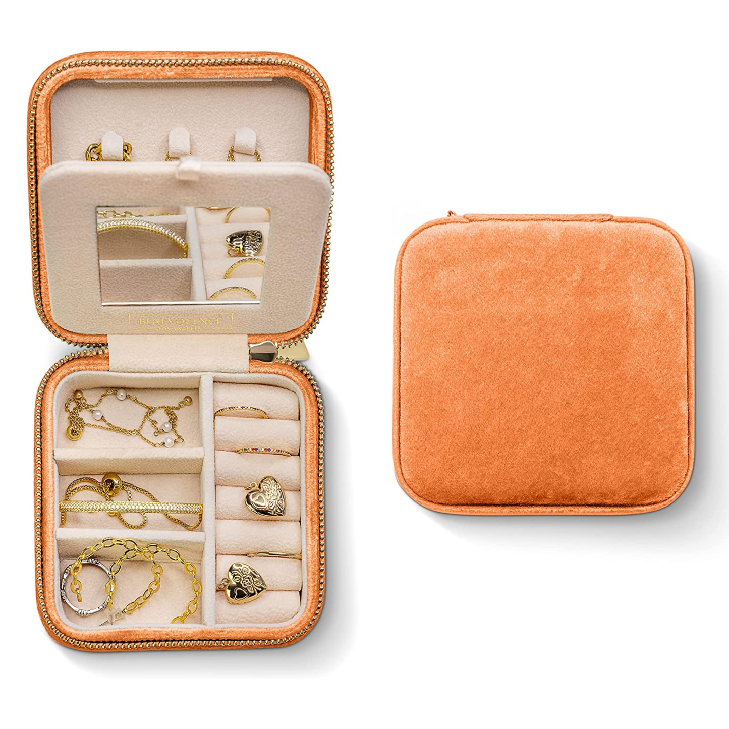Pink Velvet Square Jewelry Box