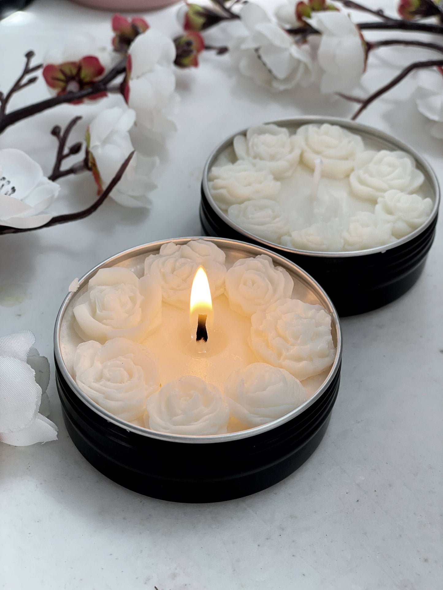 Floral Mini Candles 2 oz - Floral Scent: Pink
