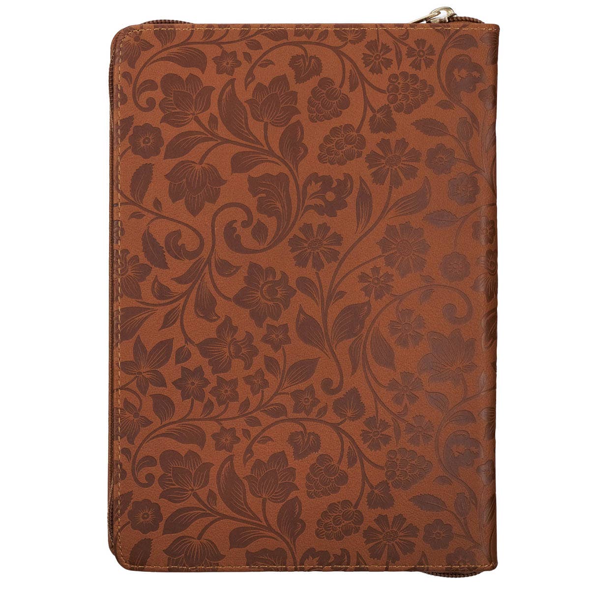 Journal Zip Brown Floral All Things Phil. 4:13