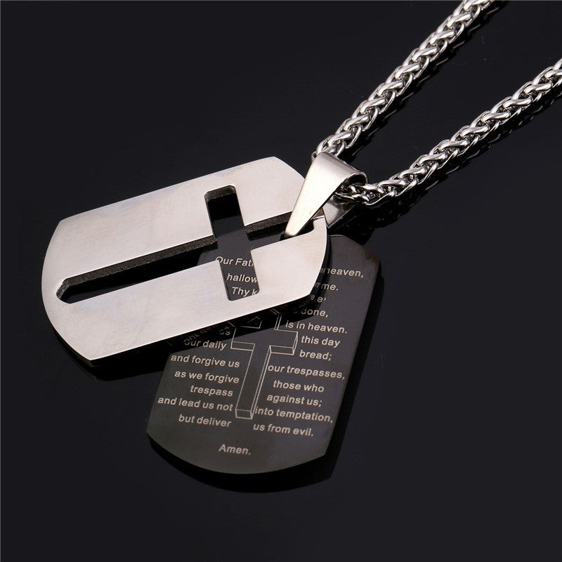 Lord's Prayer Dog Tag Necklace