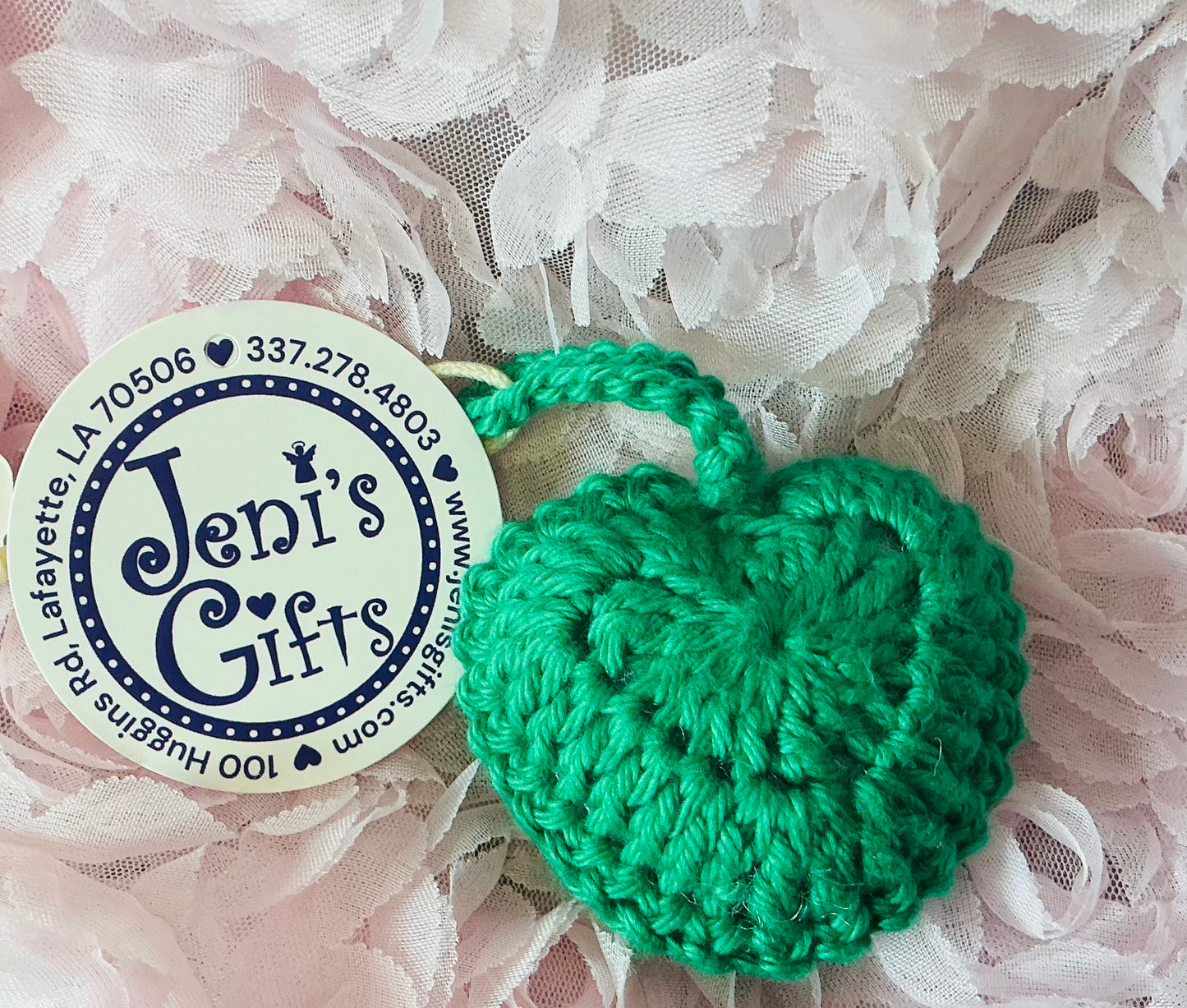 Crocheted Heart Puff