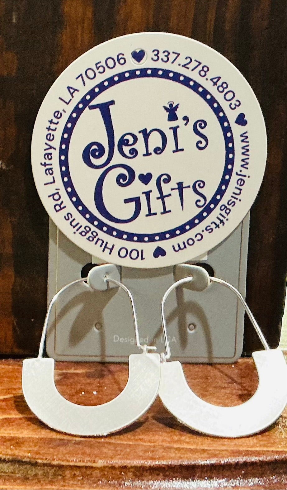 Silver Semicircle Hoop Earrings