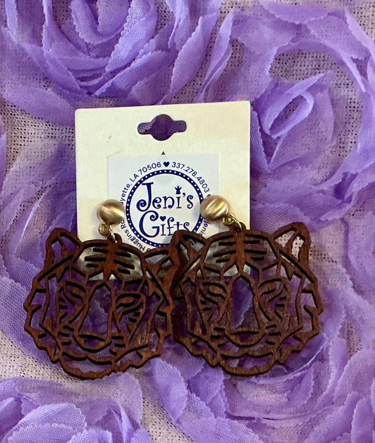Brown Tiger Earrings