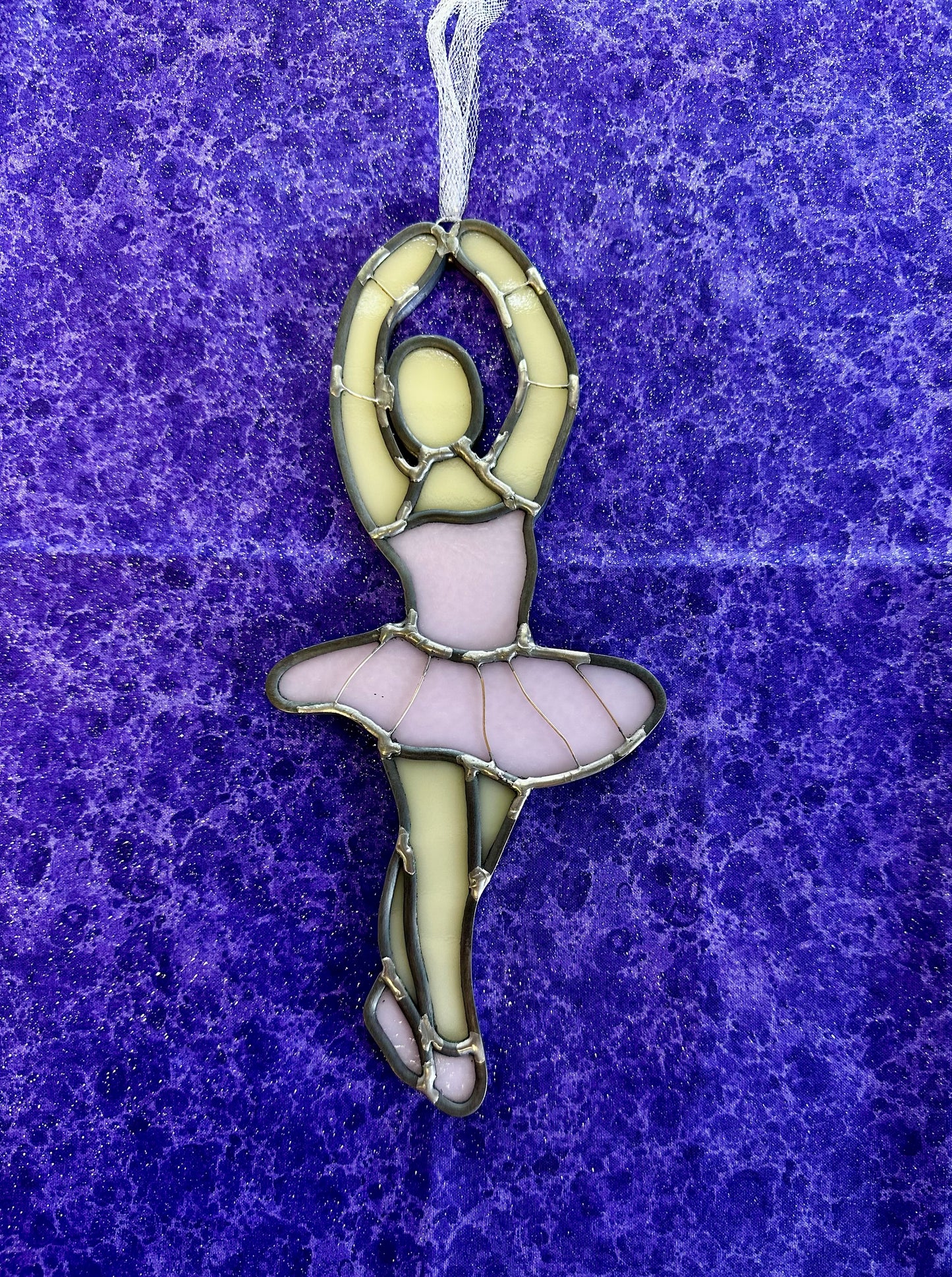 Ballerina stained glass hanging