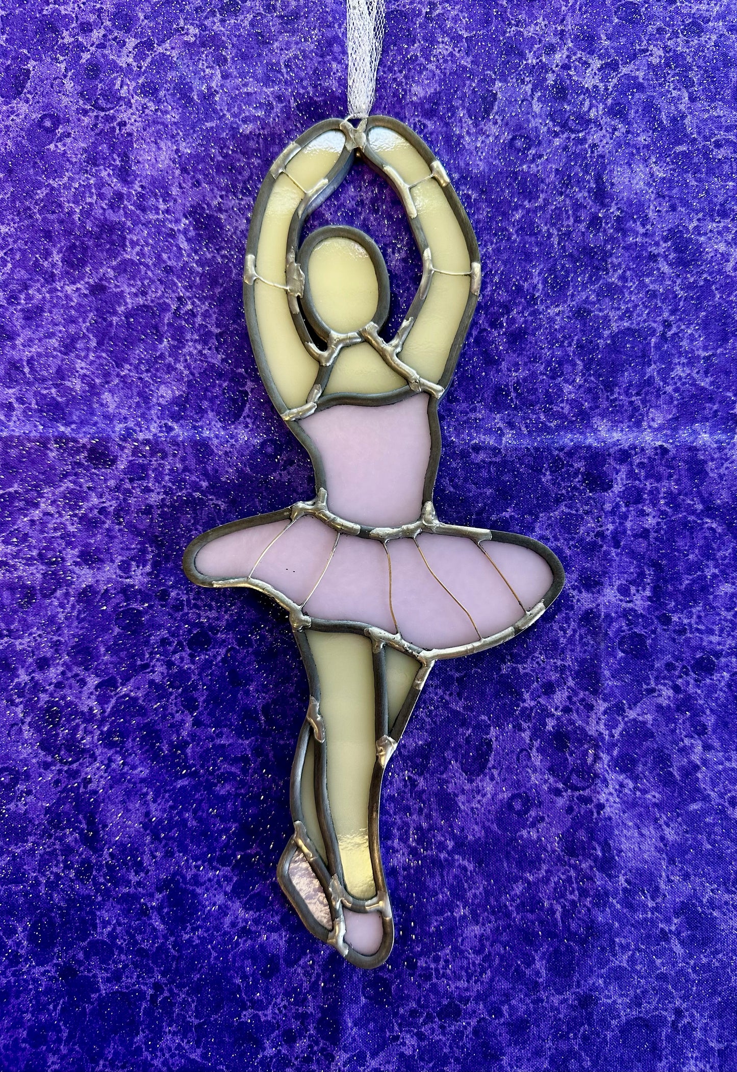 Ballerina stained glass hanging