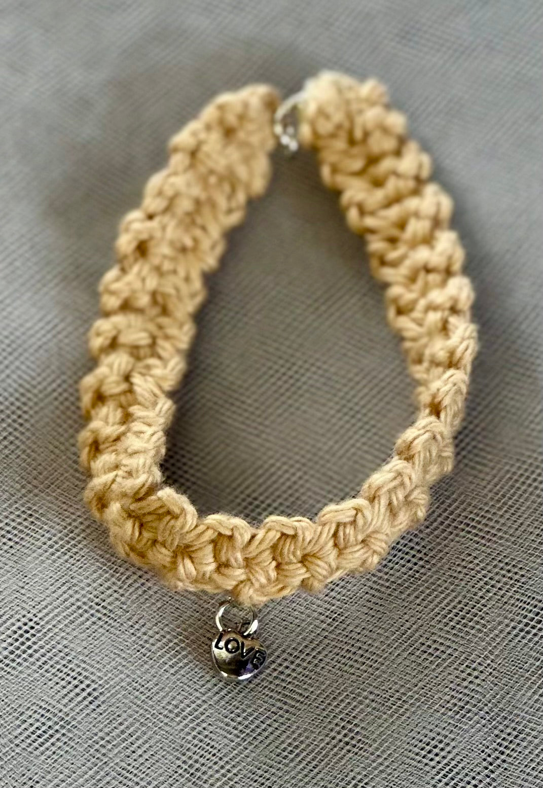 Crocheted Bracelet w/charm