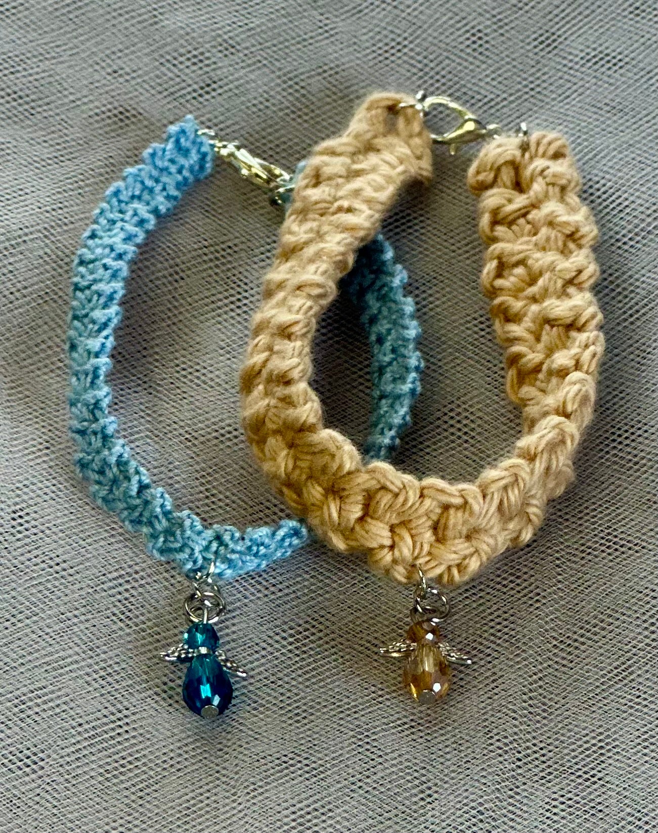 Crocheted Bracelet w/charm