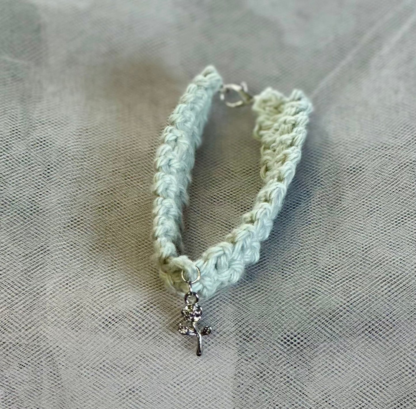 Crocheted Bracelet w/charm
