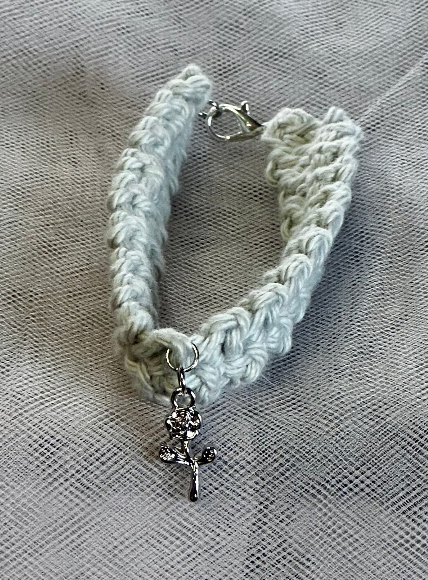 Crocheted Bracelet w/charm
