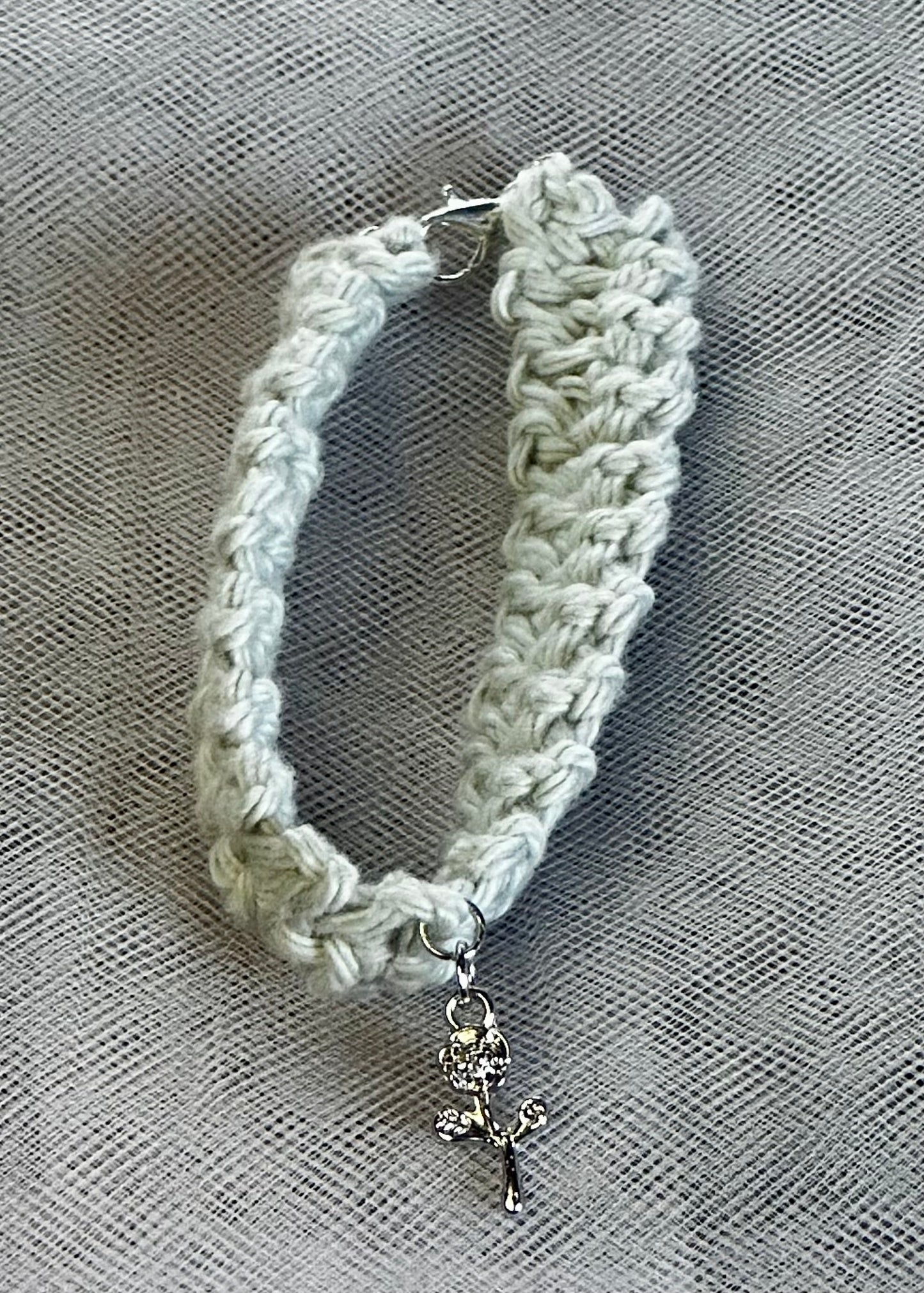 Crocheted Bracelet w/charm
