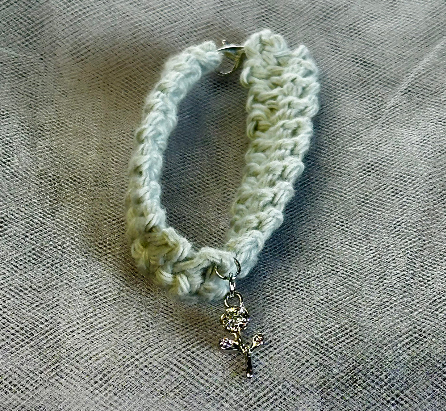 Crocheted Bracelet w/charm