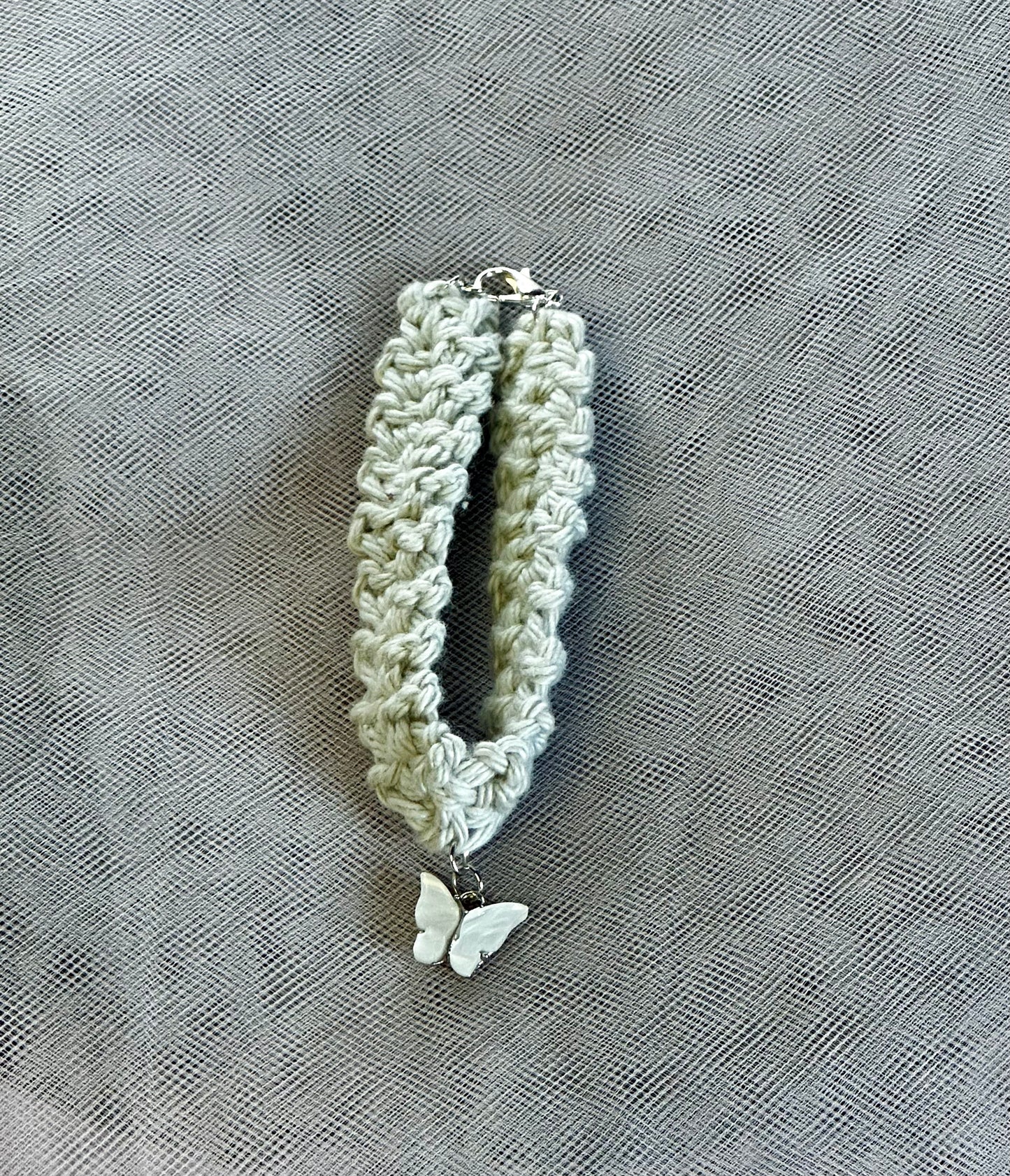 Crocheted Bracelet w/charm