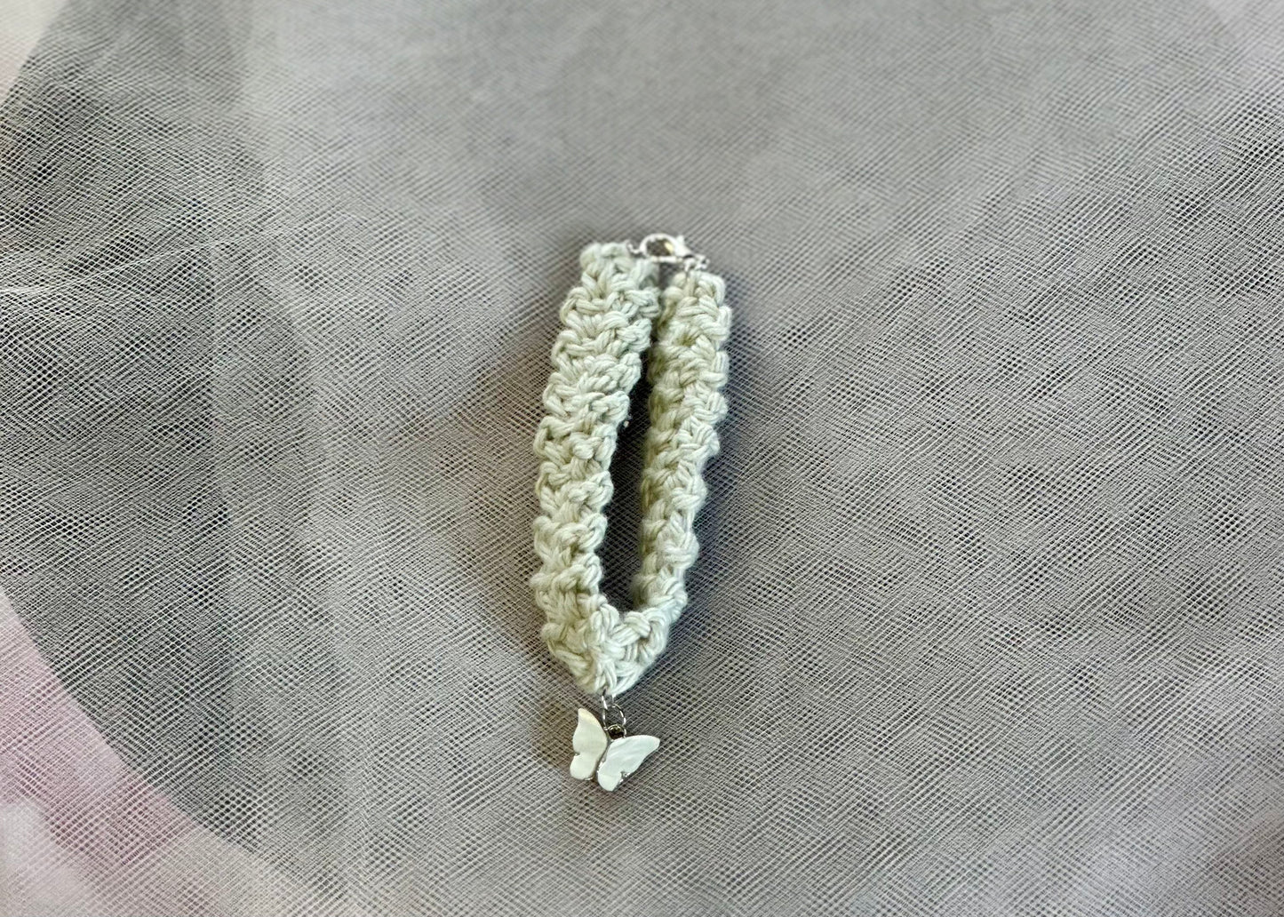 Crocheted Bracelet w/charm