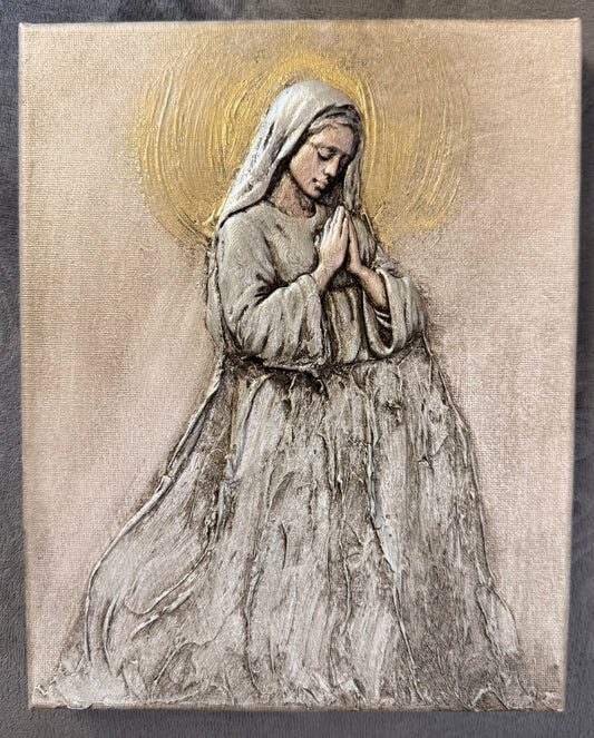 Original Painting Praying Mary - Artist Christy Blalock