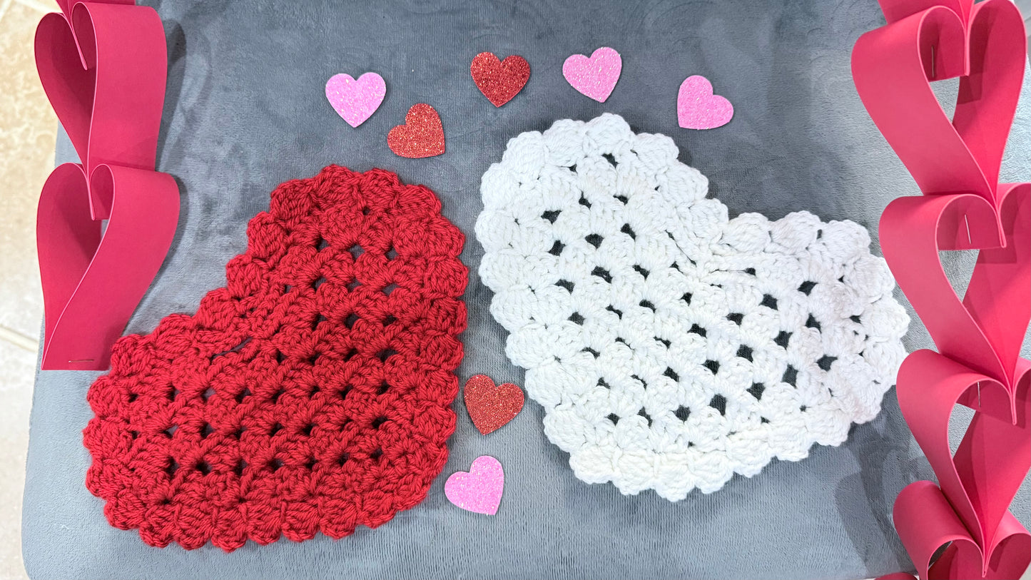 Large Heart Crochet Doily