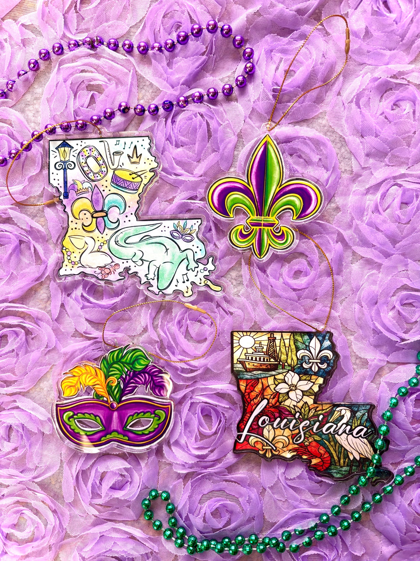 Fleur de lis Mardi Gras Ornament