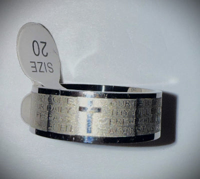 Our Father Stainless Steel Laser Ring