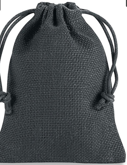 Classic Black Burlap Rosary Pouch