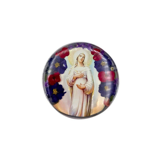 Our Lady of Hope Rosary Box with Pressed Flowers